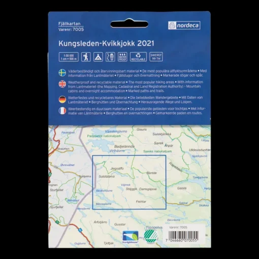 Kungsleden-Kvikkjokk 1:50 000, fjellkart Sverige - Kartor - Kungsleden-Kvikkjokk 1:50 000, fjellkart Sverige