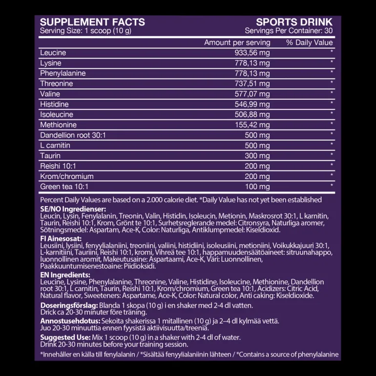 Purple Burn EAA (Purple Punch (300g), aminosyror - Aminosyror - Purple Burn EAA (Purple Punch (300g), aminosyror